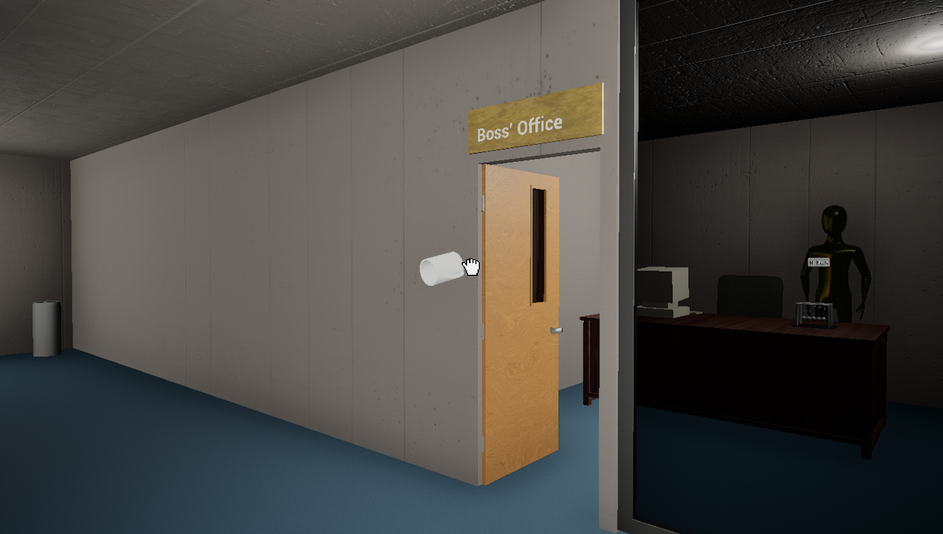 Carrying a mug and taking it to the boss in our game.